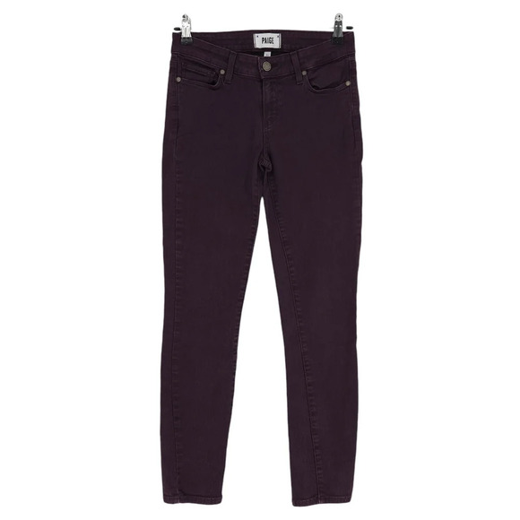 Paige Verdugo Ankle Skinny Jeans Vamp Red Purple Slim Denim 26 - Picture 1 of 7